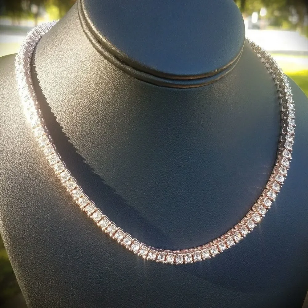 Rose Gold plated Iced Out Tennis Chain